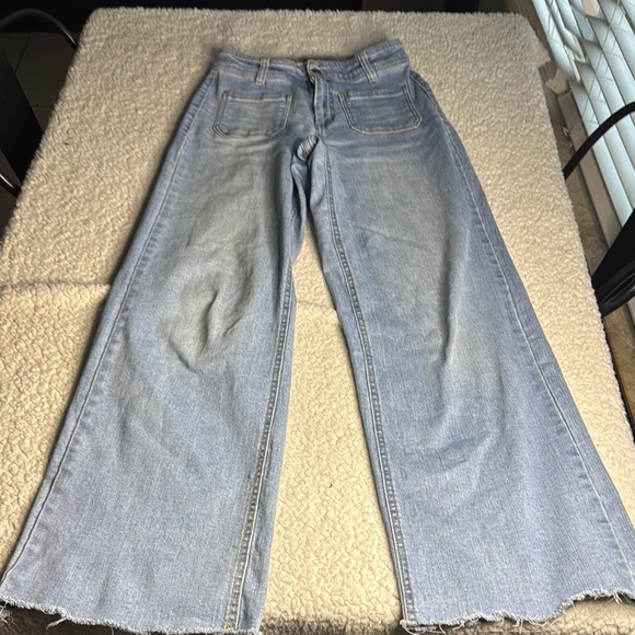 Oat New York Light Blue Wide Leg Jeans - Picture 1 of 5